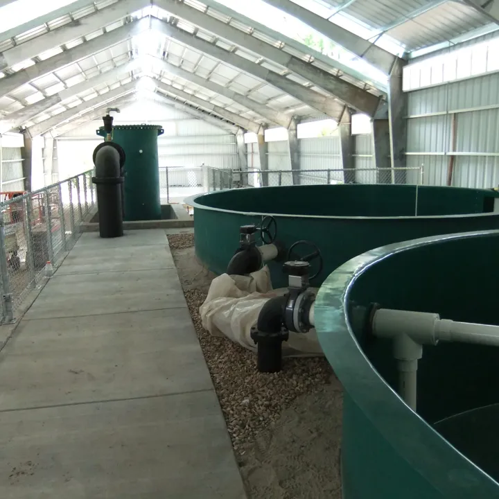 Tanks in the Ten Sleep Fish Hatchery in Wyoming