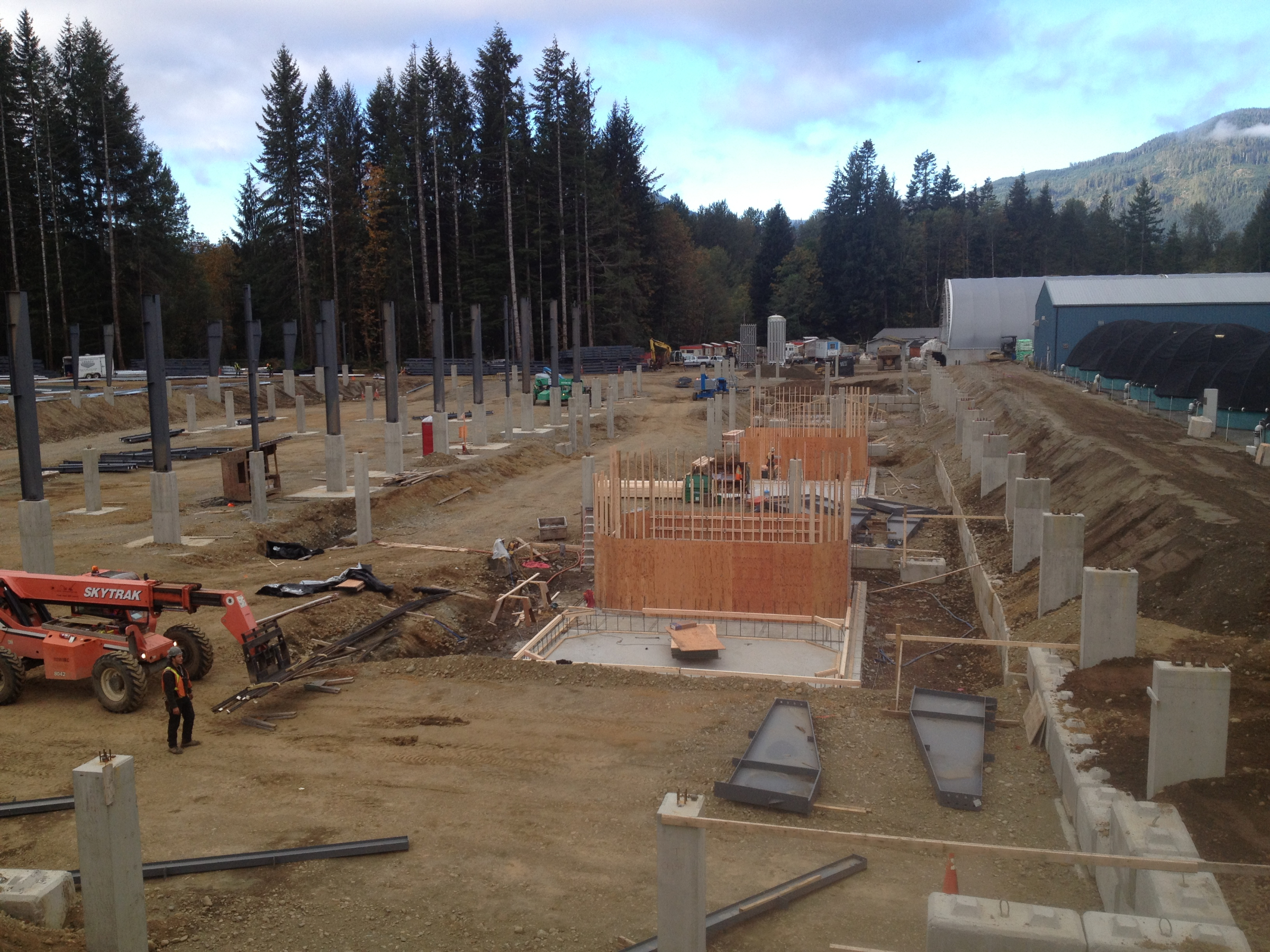 Building the hatchery at Big Tree Creek Hatchery