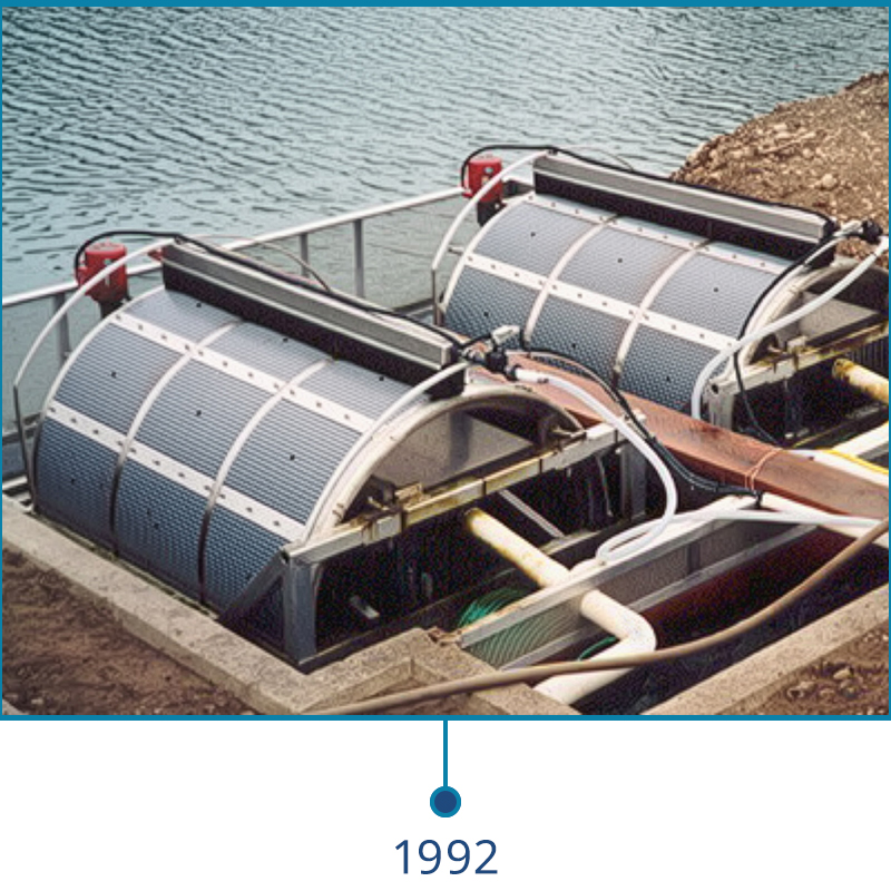 PR Aqua's first Rotofilter drum filter in 1992