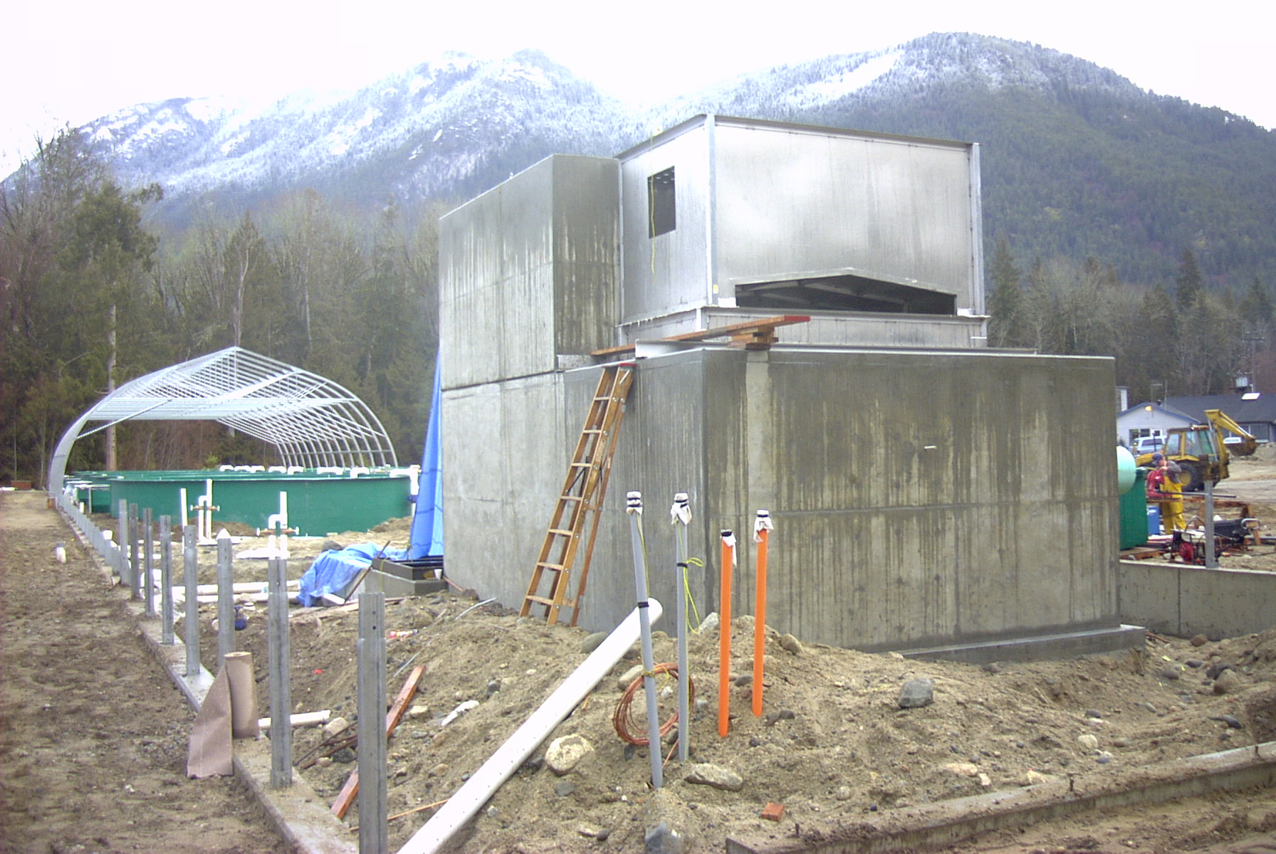 RAS recirculating aquaculture system Hydrotech drum filter aquaculture at Grey Creek Hatchery