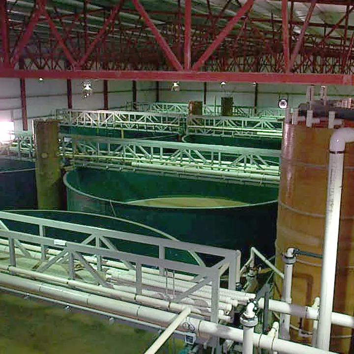 RAS recirculating aquaculture system Hydrotech drum filter aquaculture at Wolf Creek Hatchery