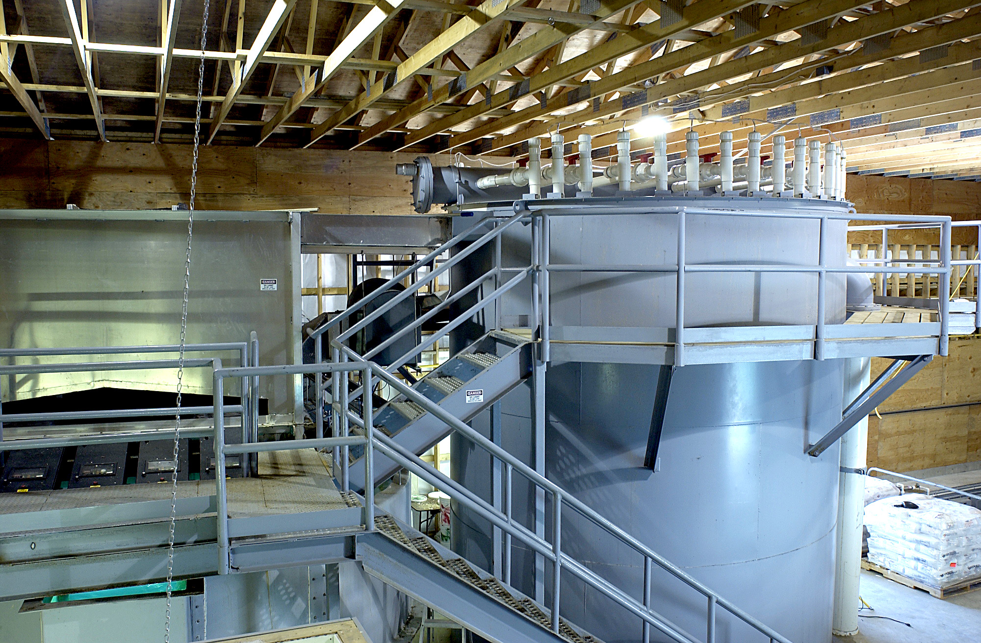 Interior of the hatchery at Big Tree Creek Hatchery