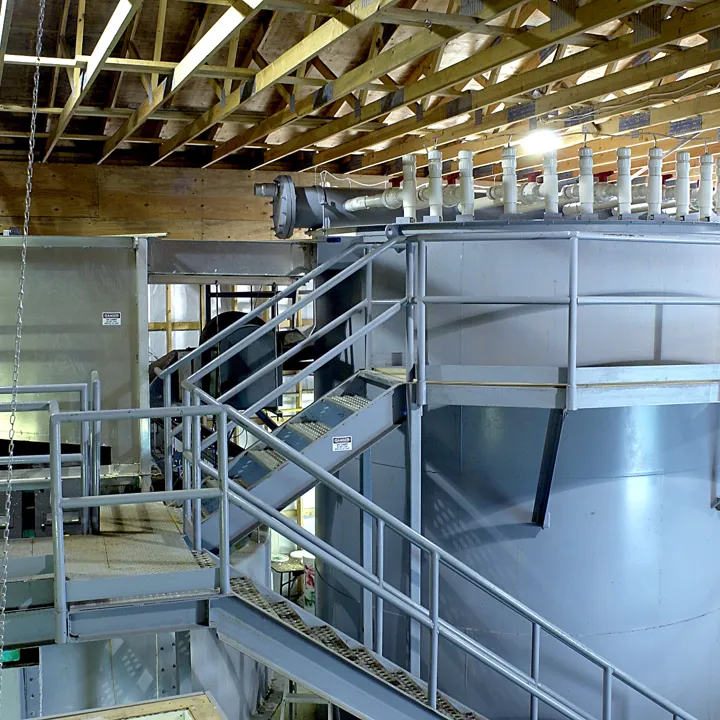 Interior of the hatchery at Big Tree Creek Hatchery