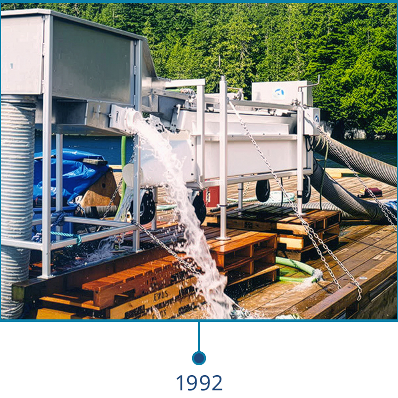 Pescollator fish grader is invented in 1992