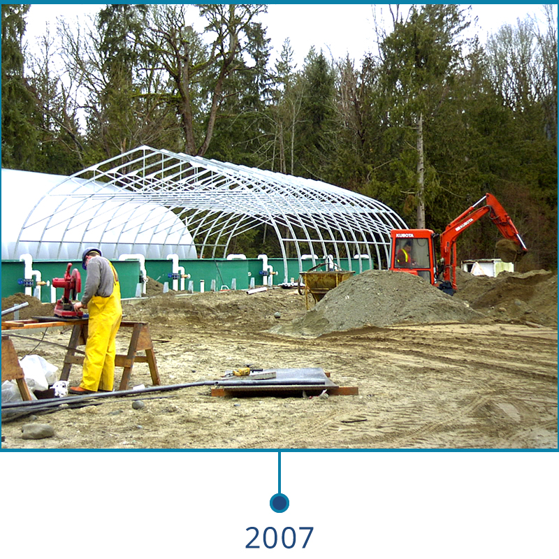 Target Marine Sturgeon Growout RAS facility completed in 2007